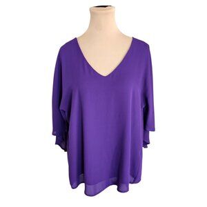 Joseph Ribkoff Purple Loose Fit Flowy Top Blouse Sz 12